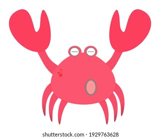 Crab Red kawaii cute animal Cartoon childern book illustration 
 Vector