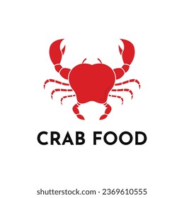 Crab red logo design vector template