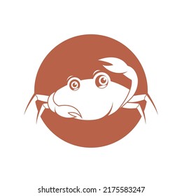 Crab restaurant logo icon design vector illustration template