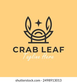 crab restaurant outline logo design