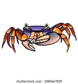 The crab. A royal rainbow crab. Cardisoma armatum