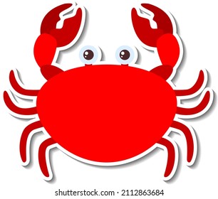 Crab sea animal cartoon sticker illustration