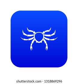 Crab sea animal icon digital blue for any design isolated on white vector illustration
