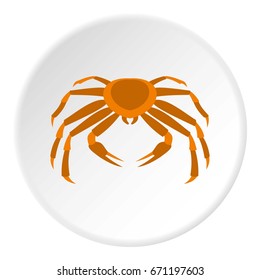 Crab sea animal icon in flat circle isolated vector illustration for web