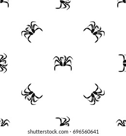Crab sea animal pattern repeat seamless in black color for any design. Vector geometric illustration