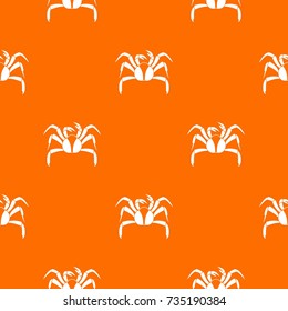Crab sea animal pattern repeat seamless in orange color for any design. Vector geometric illustration