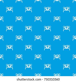 Crab sea animal pattern repeat seamless in blue color for any design. Vector geometric illustration