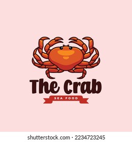 The Crab Sea Food Cartoon Creative Logo