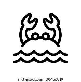 Crab in the sea icon vector.
