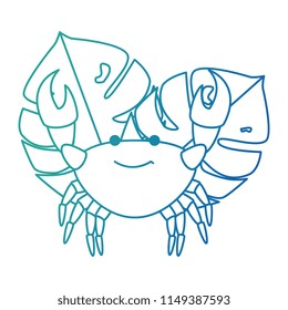 crab sea with leafs