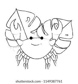 crab sea with leafs