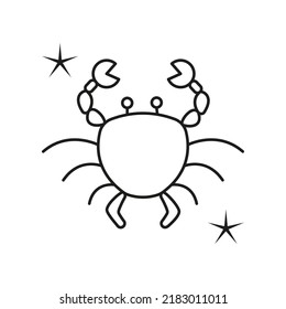 Crab, sea life concept line icon. Simple element illustration. Crab, sea life concept outline symbol design from summer set. Can be used for web and mobile on white background