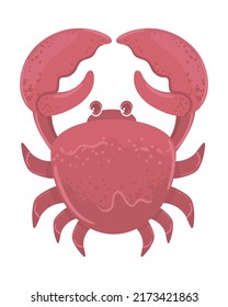 crab sea life cute icon