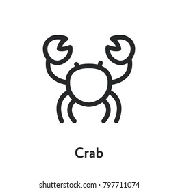 Crab Seafood Claw Minimal Flat Line Outline Stroke Icon
