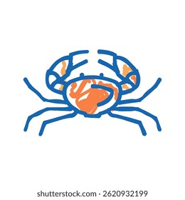 crab seafood doodle icon sketch vector. crab seafood sign. isolated symbol illustration