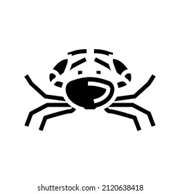 crab seafood glyph icon vector. crab seafood sign. isolated contour symbol black illustration