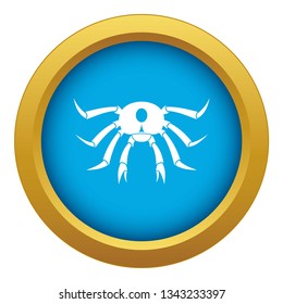 Crab seafood icon blue vector isolated on white background for any design