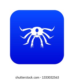 Crab seafood icon digital blue for any design isolated on white vector illustration