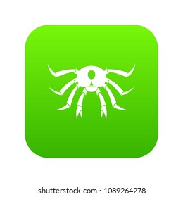 Crab seafood icon digital green for any design isolated on white vector illustration