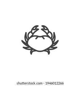 Krabbe, Symbol für Meeresfrüchte. lineares Stilzeichen für mobiles Konzept und Webdesign. Frische Krabbenumrandung Vektorsymbol. Symbol, Logo-Abbildung. Vektorgrafik