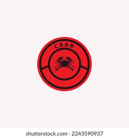 crab seafood logo circle shape simple