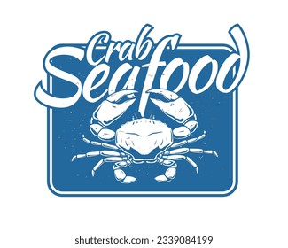crab seafood logo design concept
