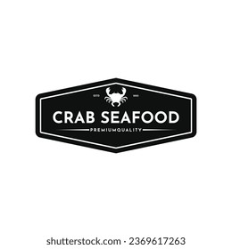 Crab seafood logo design vintage retro stamp for your restaurant business