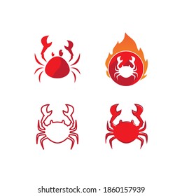 Crab seafood logo ilustration vector template