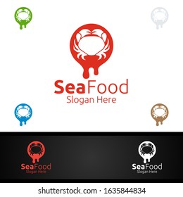 Crab Seafood Logo for Restaurant or Cafe