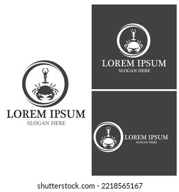 Crab Seafood Logo Vector Template  