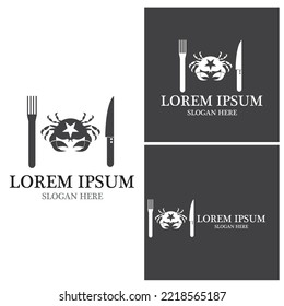 Crab Seafood Logo Vector Template  