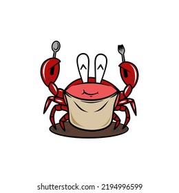 ilustración vectorial de la mascota del marisco del cangrejo