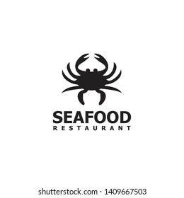 Crab seafood restaurant logo design vector template