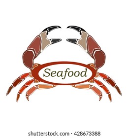 Crab for seafood restaurant - vector illustration