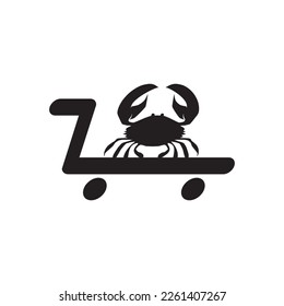 Crab seafood restaurant vector logo design