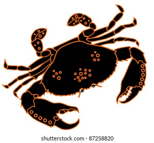Crab. Seafood. Shellfish. Cartoon. Vector for design
