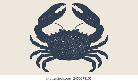 Crab, seafood, sketch. Vintage retro print, seafood crab sketch, sea life, ink pencil style drawing, engrave old school sketch, hand drawn. Sketch artwork crab, sign, sea symbol. Vector Illustration