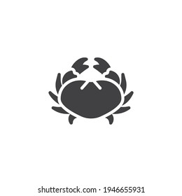 Crab, seafood vector icon. filled flat sign for mobile concept and web design. Fresh crab glyph icon. Symbol, logo illustration. Vector graphics