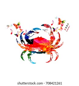 Crab, seafood vector illustration design isolated. Colorful crab isolated for restaurant poster, restaurant menu, fish food, seafood cuisine
