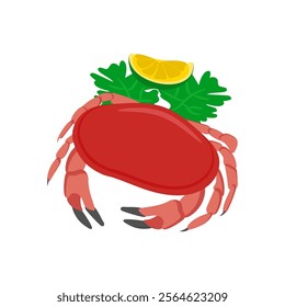 Crab Seafood Vector Illustration, Isolated