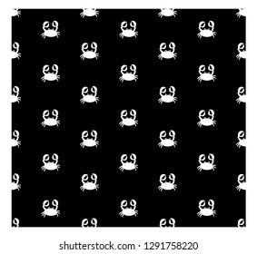 Crab seamless black and white pattern, background