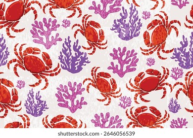 crab seamless pattern or crab background