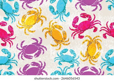 crab seamless pattern or crab background