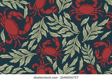 crab seamless pattern or crab background