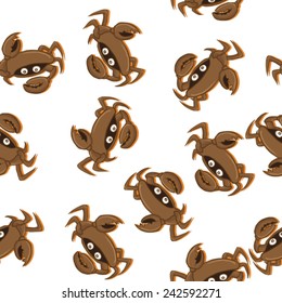 crab seamless pattern on white