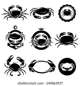 Crab set. Vector 