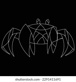 Crab shape logo line art