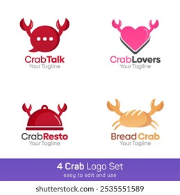 Crab Shape Logo Template Set. Good for Business, Agency, Community and Organization