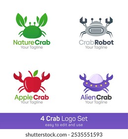 Crab Shape Logo Template Set. Good for Business, Agency, Community and Organization