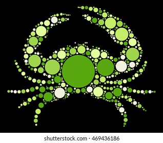 crab shape vector design by color point